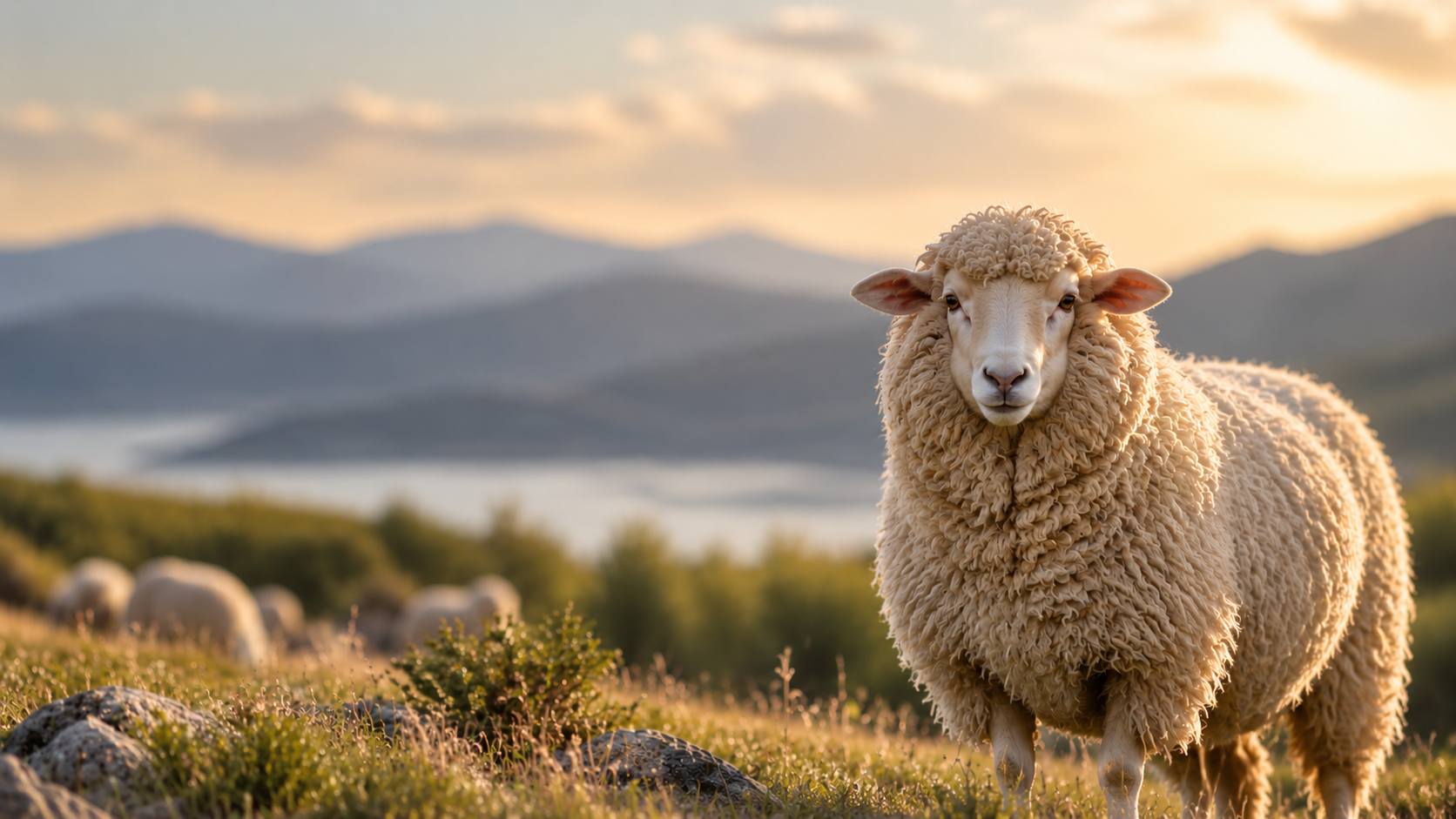 Merino sheep in a pasture